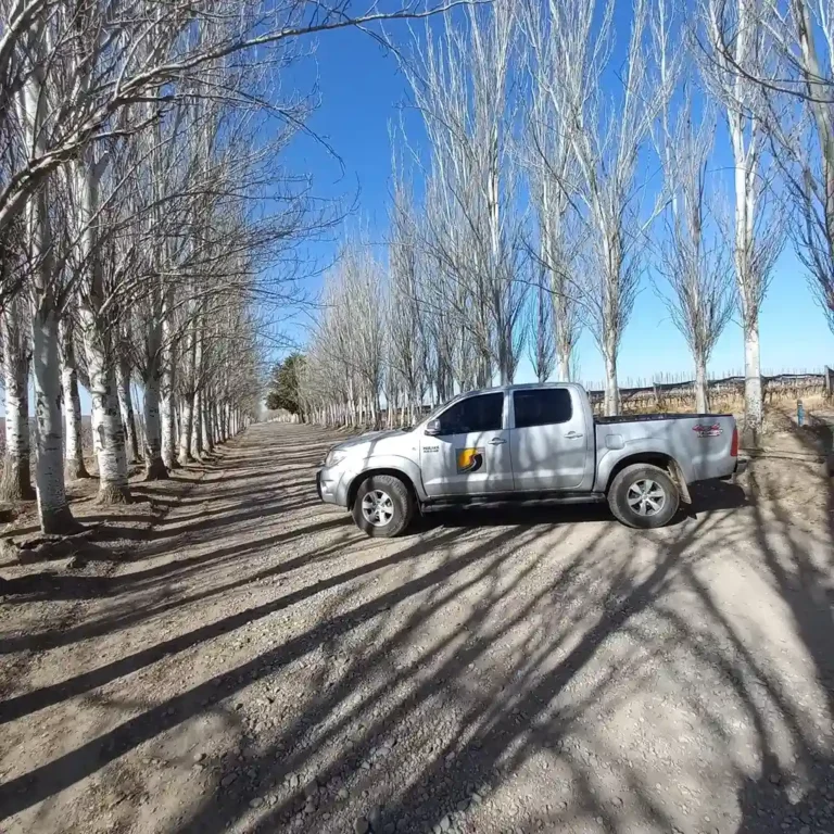Vehículo de traslado privado de alta gama viajando desde Aeropuerto Mendoza hacia Valle de Uco.